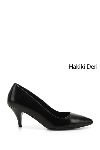 Womens Black Patent Leather Pointed Toe Medium Thin Heel Stiletto