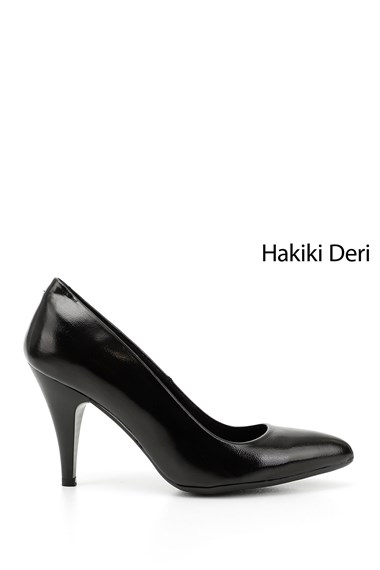 Womens Black Patent Leather Pointed Toe Thin Heel Genuine Leather Stiletto
