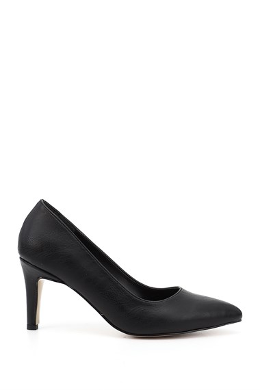Kadın Siyah Sivri Burun İnce Ökçe Topuklu Stiletto