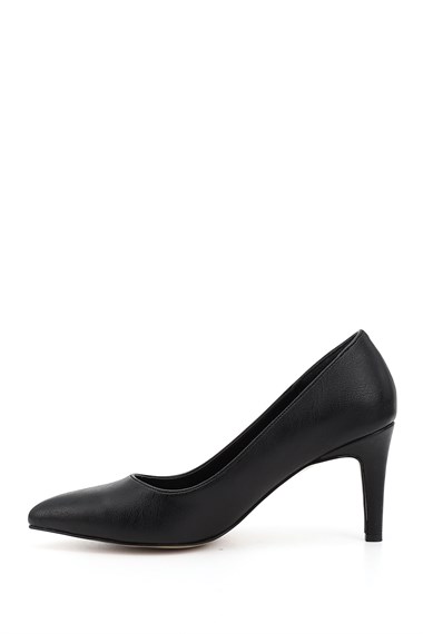 Kadın Siyah Sivri Burun İnce Ökçe Topuklu Stiletto