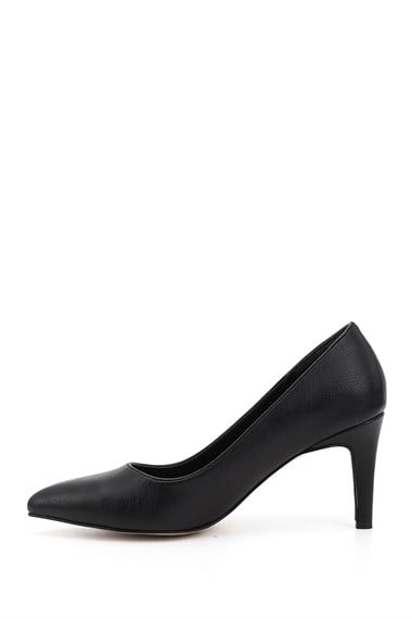 Kadın Siyah Sivri Burun İnce Ökçe Topuklu Stiletto