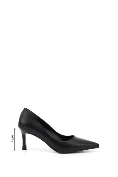 Kadın Siyah Sivri Burun İnce Topuklu Stiletto
