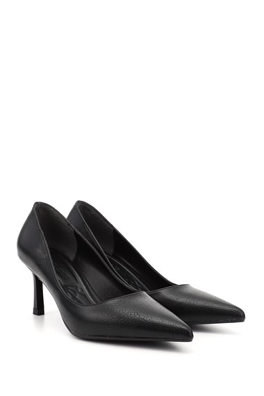 Kadın Siyah Sivri Burun İnce Topuklu Stiletto