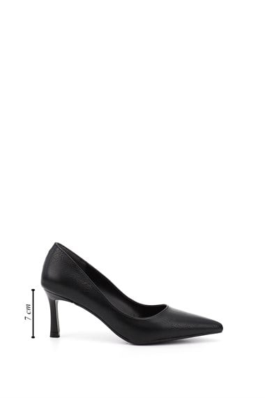 Kadın Siyah Sivri Burun İnce Topuklu Stiletto