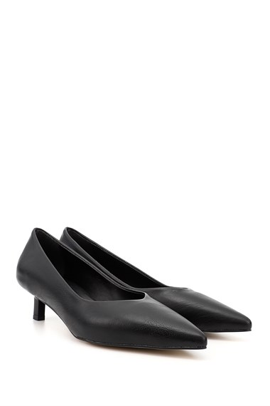 Kadın Siyah Sivri Burun İnce Topuklu Stiletto