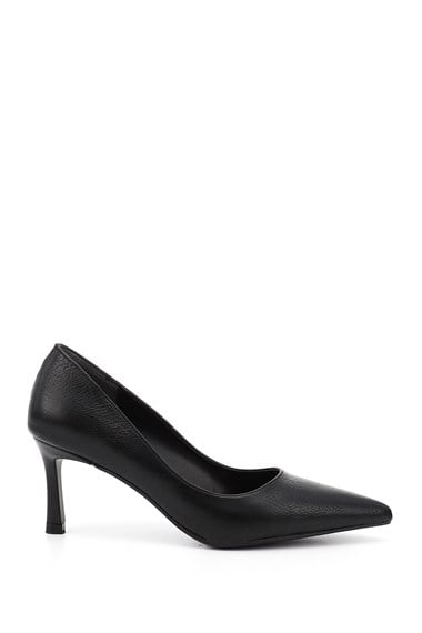 Kadın Siyah Sivri Burun İnce Topuklu Stiletto