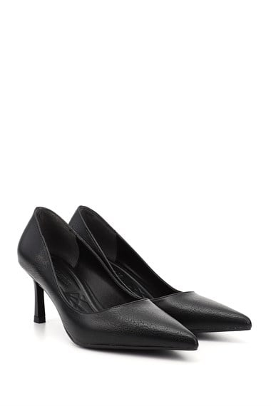 Kadın Siyah Sivri Burun İnce Topuklu Stiletto