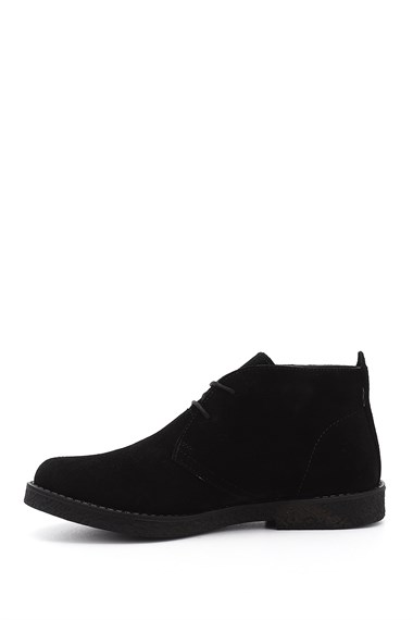 Womens Black Suede Oxford Molded Rubber Sole Genuine Leather Boots