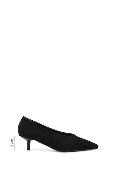 Kadın Siyah Süet Sivri Burun İnce Topuklu Stiletto