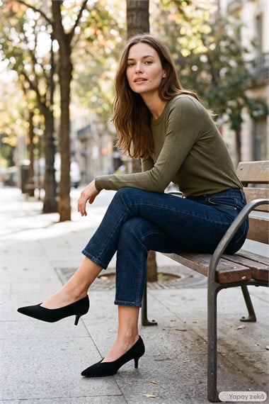 Kadın Siyah Süet Sivri Burun İnce Topuklu Stiletto