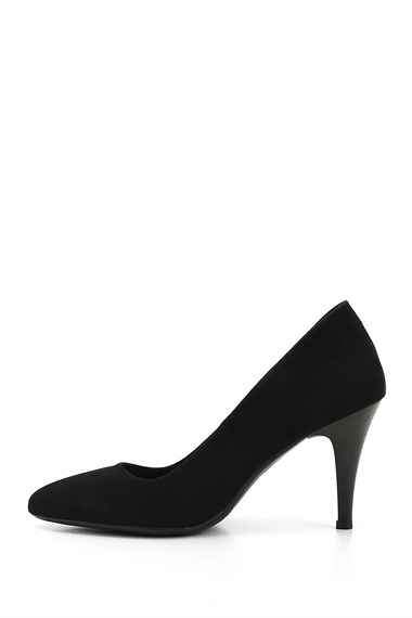 Womens Black Suede Pointed Toe Thin Heel Genuine Leather Stiletto