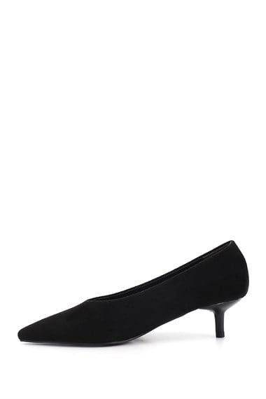 Kadın Siyah Süet Sivri Burun İnce Topuklu Stiletto