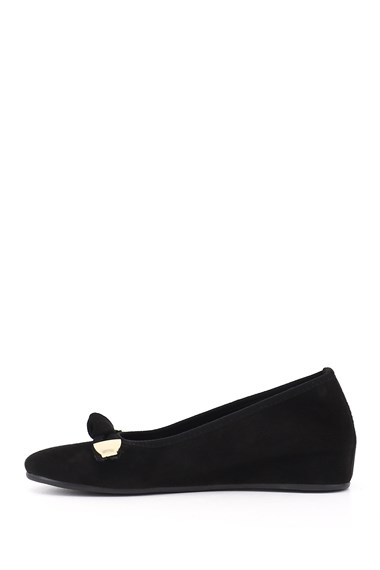 Womens Black Suede Dolgu Sole Shoes