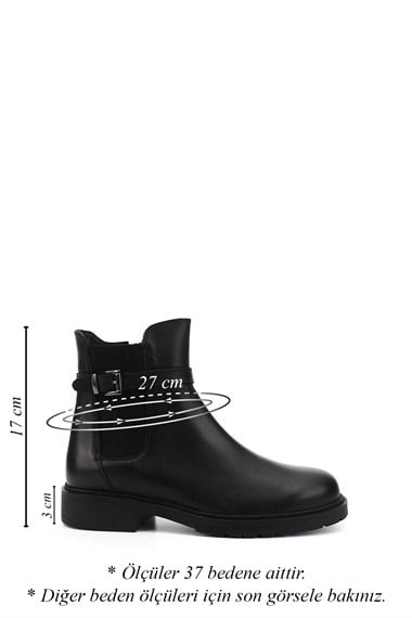 Womens Black Thermo Sole Genuine Leather Chelsea Boots