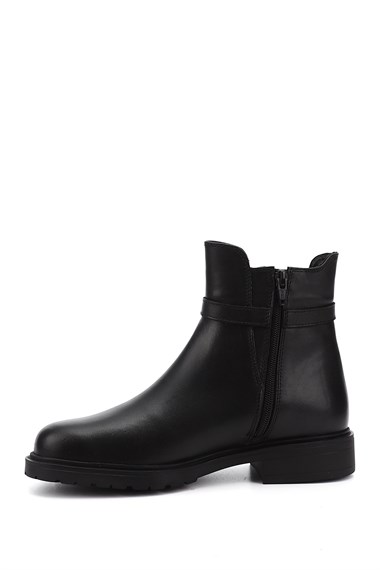 Womens Black Thermo Sole Genuine Leather Chelsea Boots