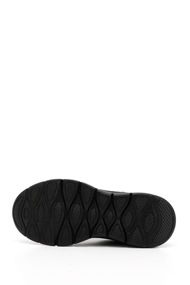 Kadın Siyah Triko Bağcıklı Comfort Dolgu Taban Sneaker