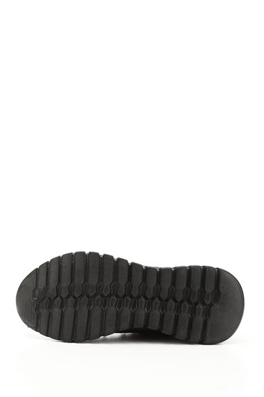 Kadın Siyah Triko Bağcıklı Memory Foam Tabanlıklı Comfort Sneaker