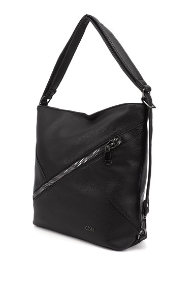 Womens Black Long Strap Shoulder and Backpack Bag