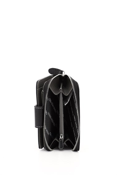 Kadın Siyaha Antrasit Dikey Hakiki Deri Cüzdan