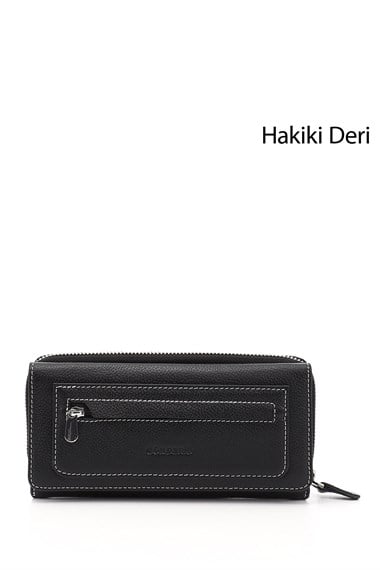 Kadın Siyaha Antrasit Yatay Hakiki Deri Cüzdan