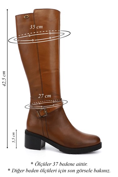 GonGenuine Leather Round Toe Rubber Sole Heels Zippered Buckle Womens Casual Hihg Boots 43575