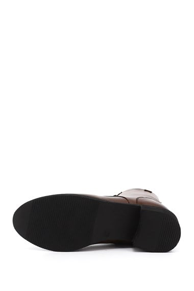 Womens Tan Antique Zippered Rubber Sole Genuine Leather Combat Boots