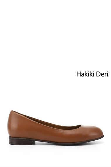 Kadın Taba Antik Hakiki Deri Babet