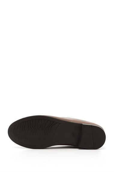 Womens Tan Antique Genuine Leather Ballerinas