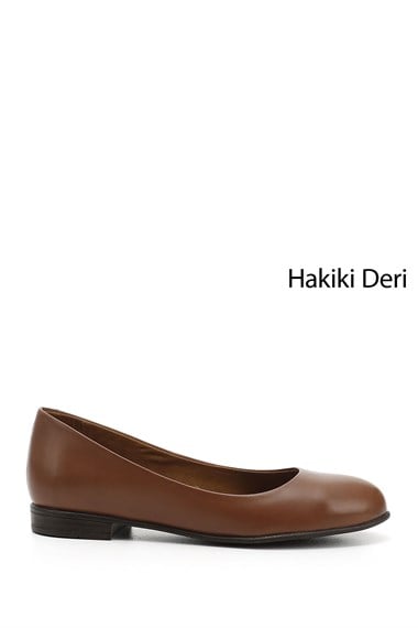 Kadın Taba Antik Hakiki Deri Babet