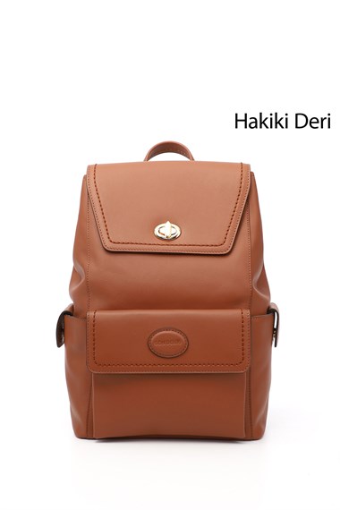 Kadın Taba Antik Hakiki Deri El ve Sırt Çantası