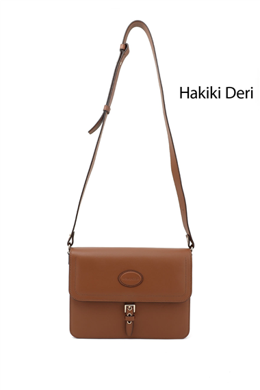 Kadın Taba Antik Hakiki Deri Omuz Çantası