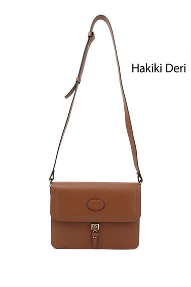 Kadın Taba Antik Hakiki Deri Omuz Çantası