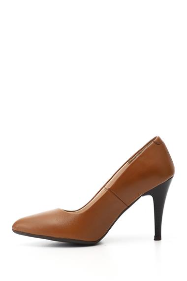Kadın Taba Antik Sivri Burun İnce Topuklu Hakiki Deri Stiletto