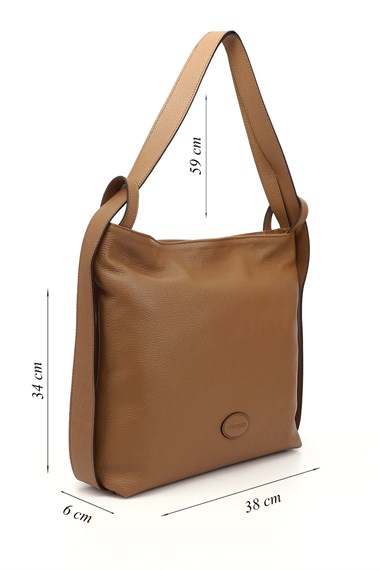 Kadın Taba Floter Hakiki Deri Omuz Ve Sırt Çantası