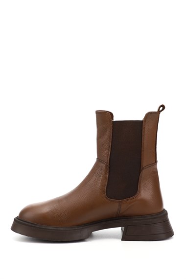 Womens Brown Floater Thick Sole Genuine Leather Chelsea Boots