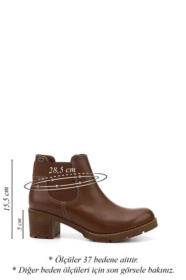 Womens Brown Chunky Heel Chelsea Boots