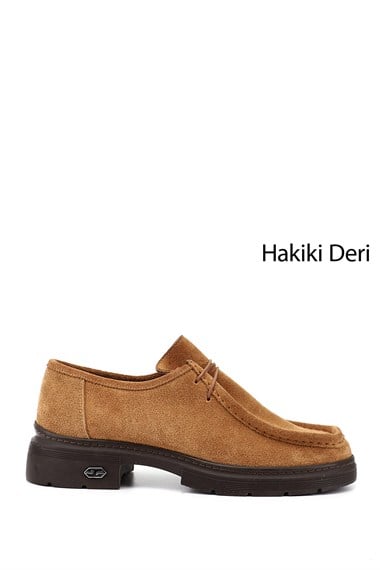 Kadın Taba Süet Bağcıklı Hakiki Deri Comfort Ayakkabı