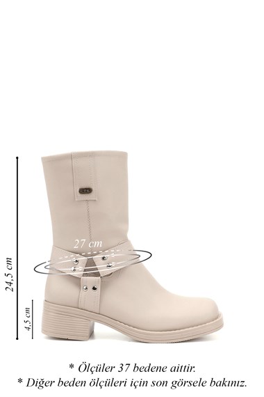 Womens Ten Zipper Blunt Toe Thick Heel Biker Boots