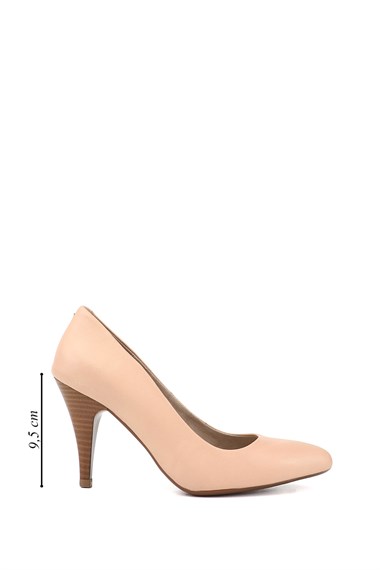 Kadın Ten Sivri Burun İnce Topuklu Hakiki Deri Stiletto