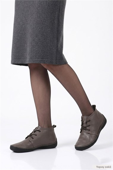 Womens Mink Antique Lace-up Genuine Leather Comfort Boots
