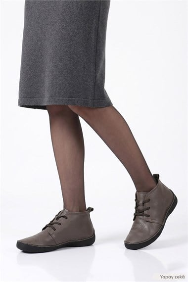 Womens Mink Antique Laced Genuine Leather Comfort Boot