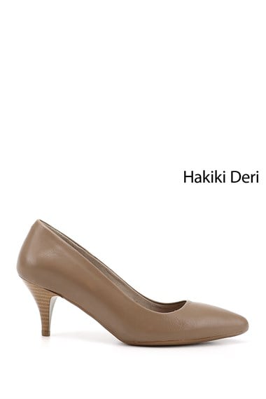 Kadın Vizon Antik Sivri Burun İnce Topuklu Hakiki Deri Stiletto
