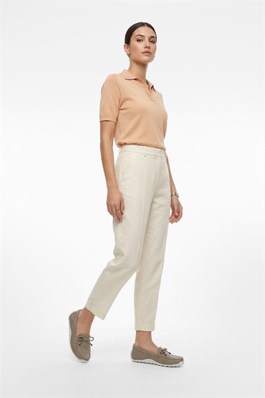 Kadın Vizon Floter Fiyonklu Hakiki Deri Comfort Loafer