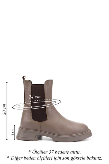 Womens Mink Floater Thick Sole Genuine Leather Chelsea Boots