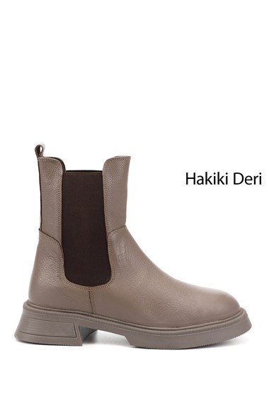 Womens Mink Floater Thick Sole Genuine Leather Chelsea Boots