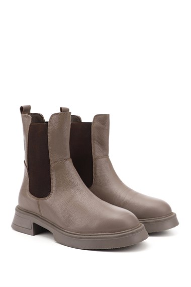 Womens Mink Floater Thick Sole Genuine Leather Chelsea Boots