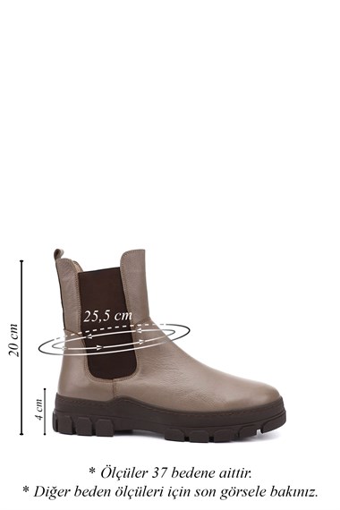 Womens Mink Floater Rubber Sole Genuine Leather Chelsea Boots