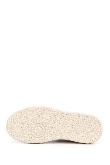 Kadın Vizon Lastik Bağcıklı Dolgu Taban Hakiki Deri Sneaker
