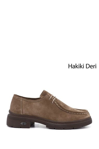 Kadın Vizon Süet Bağcıklı Hakiki Deri Comfort Ayakkabı