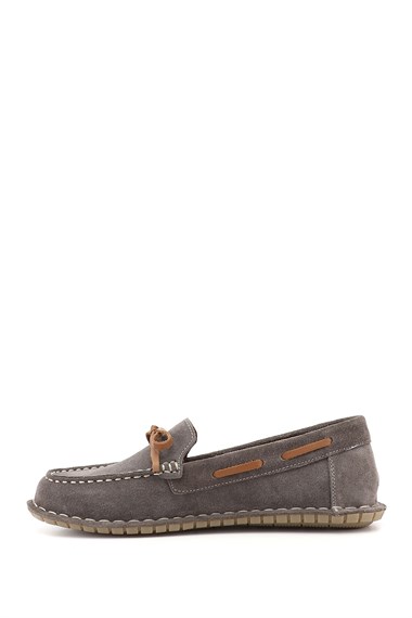 Kadın Vizon Süet Fiyonklu Hakiki Deri Comfort Loafer
